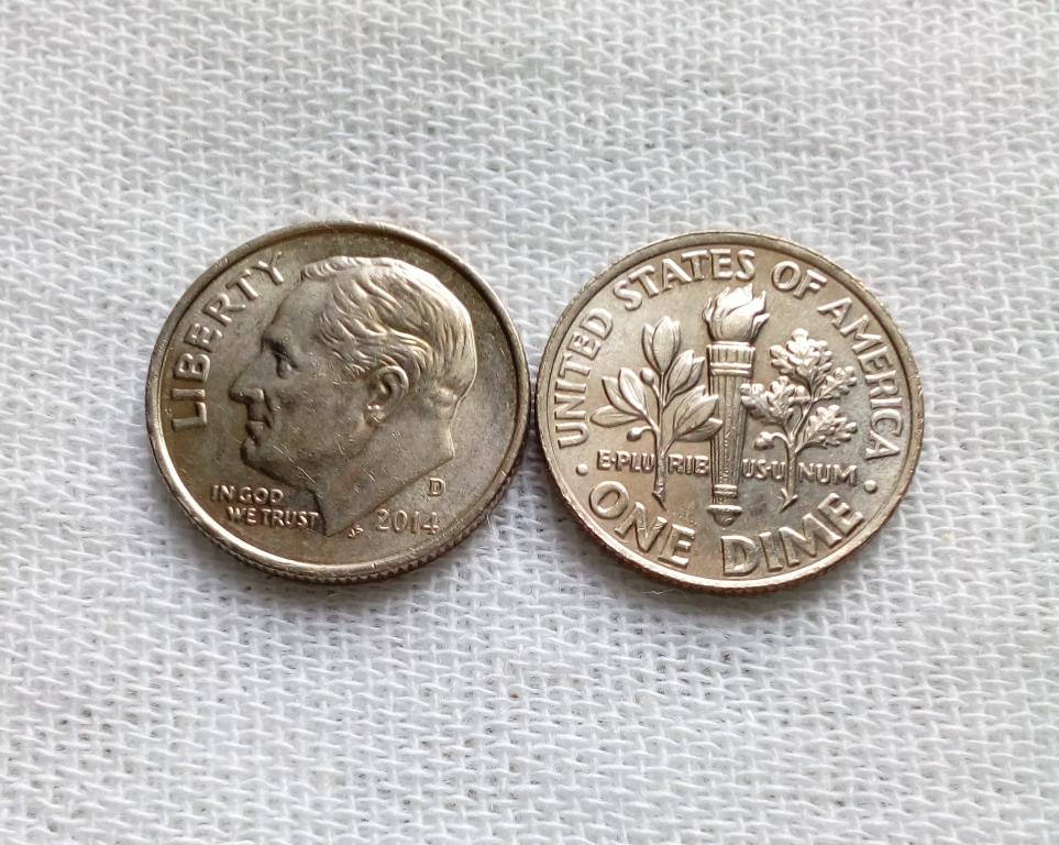 США 1 дайм ( 10 центов) 2014 год D