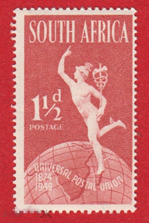 Марка ЮАР 1949 год. Международная почта Искусство Национальное творчество.