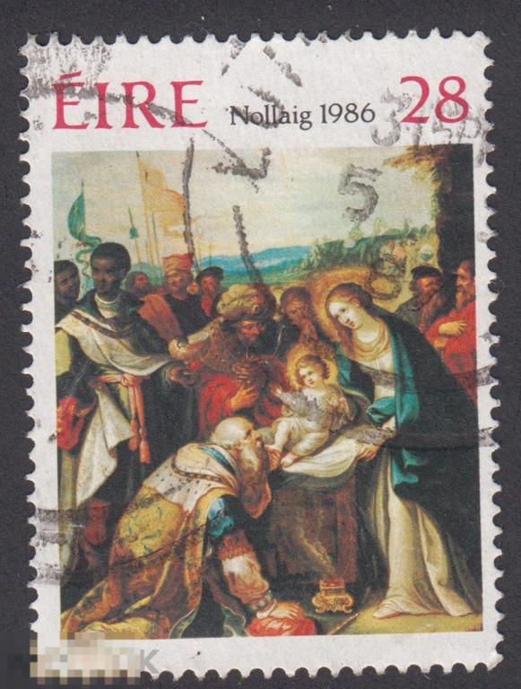 Марка Ирландия 1986 год. Поклонение волхвов Франц Франкен II Франс Франкен Младший Редкость!