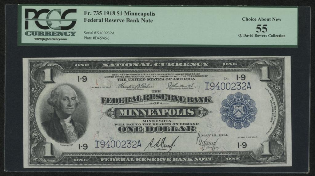 США. FRBN. 1 доллар 1918 г. Миннеаполис.