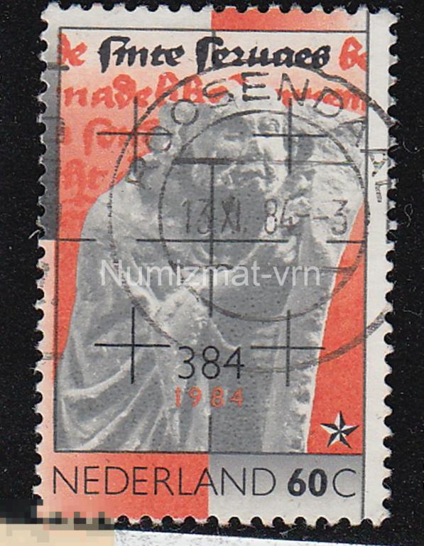 Марка Нидерланды. 1984 г.. Finte Fezhaeb Памятники. Бюсты. Известные люди. Скульптура.