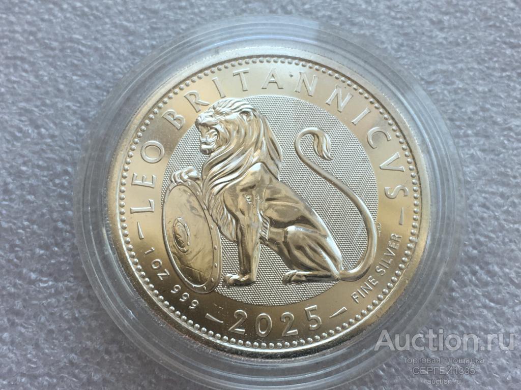 Великобритания 2 фунта 2025 Британский лев с щитом The British Lion СЕРЕБРО #4