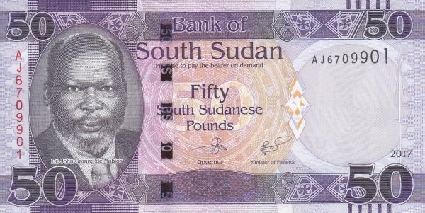 Судан Южный 50 фунтов 2017 P14c пресс unc