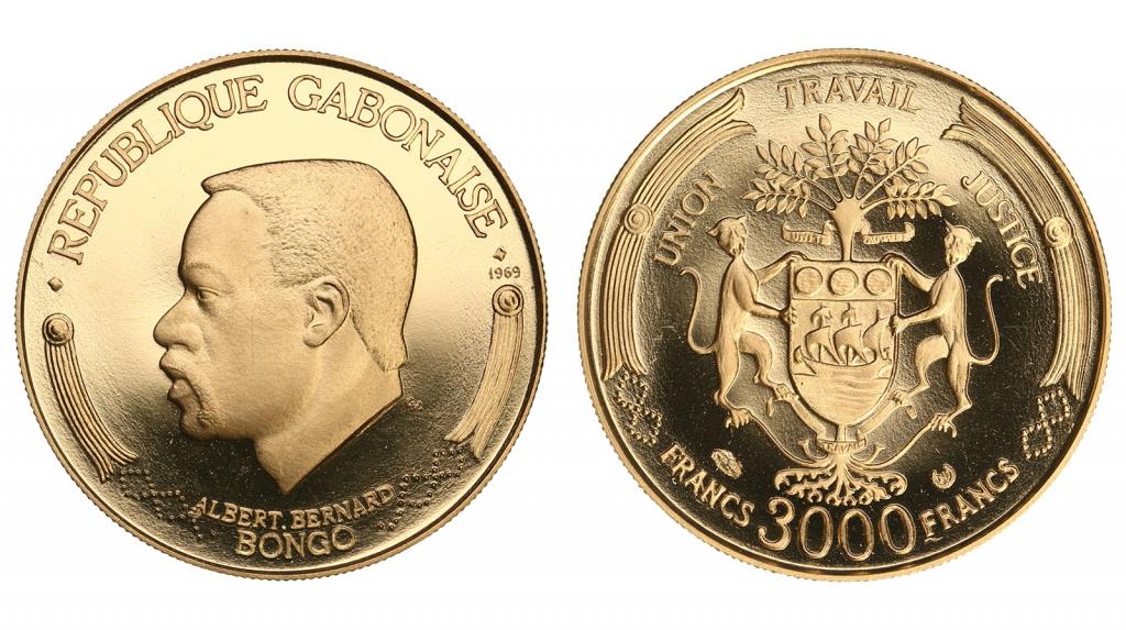 Габон. 3000 франков 1969 года. Proof. 259370