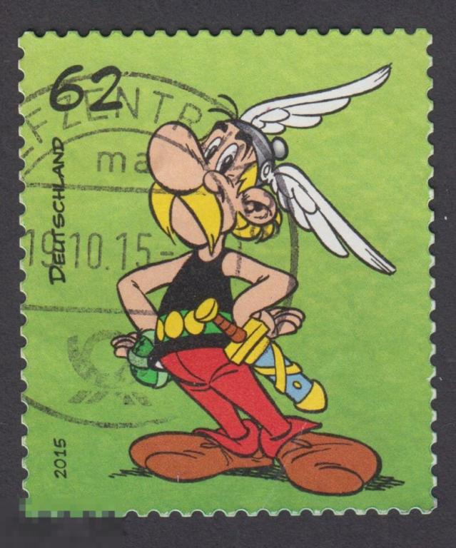 Марка Германия 2015 год. Астерикс и Обеликс Сказки мира. Сказки Германии. Мультфильмы