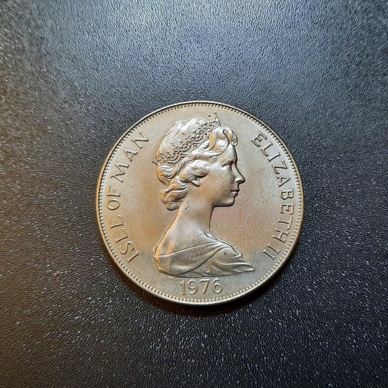 * Остров Мэн 1 крона 1976 Bicentenary of American Independence * Матовая * Cu-Ni * Капсула