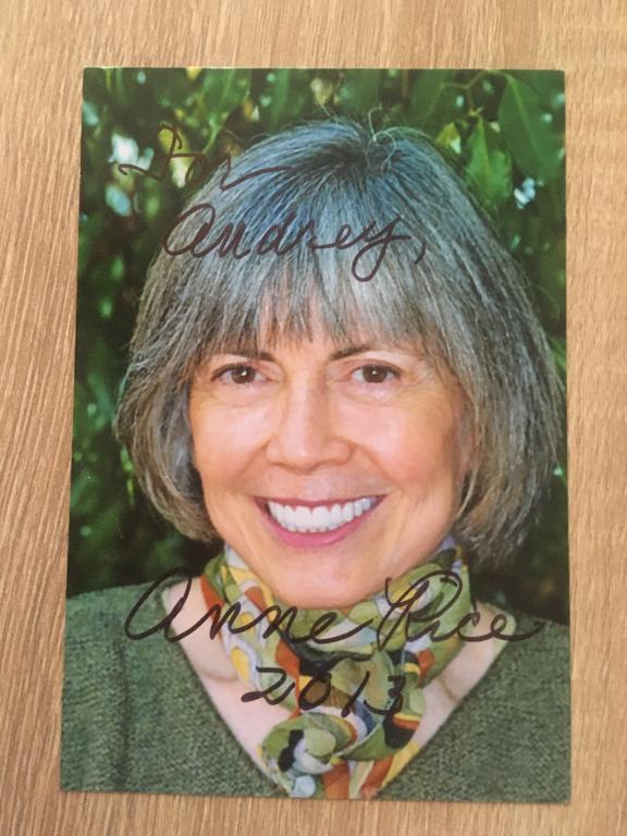 Энн Райс автограф на фото