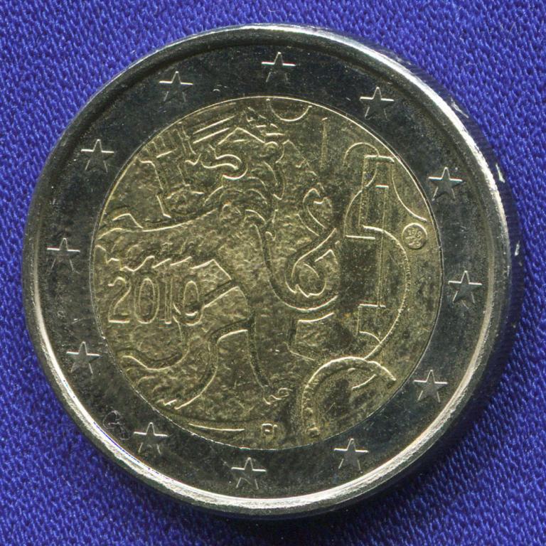 Финляндия 2 евро 2010 UNC 150 лет финской валюте
