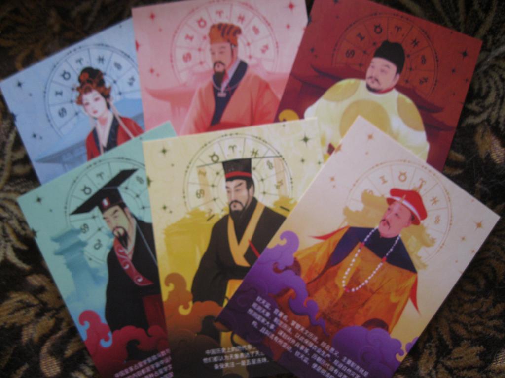 Коллекционные открытки. Китайские императоры.6 штук!