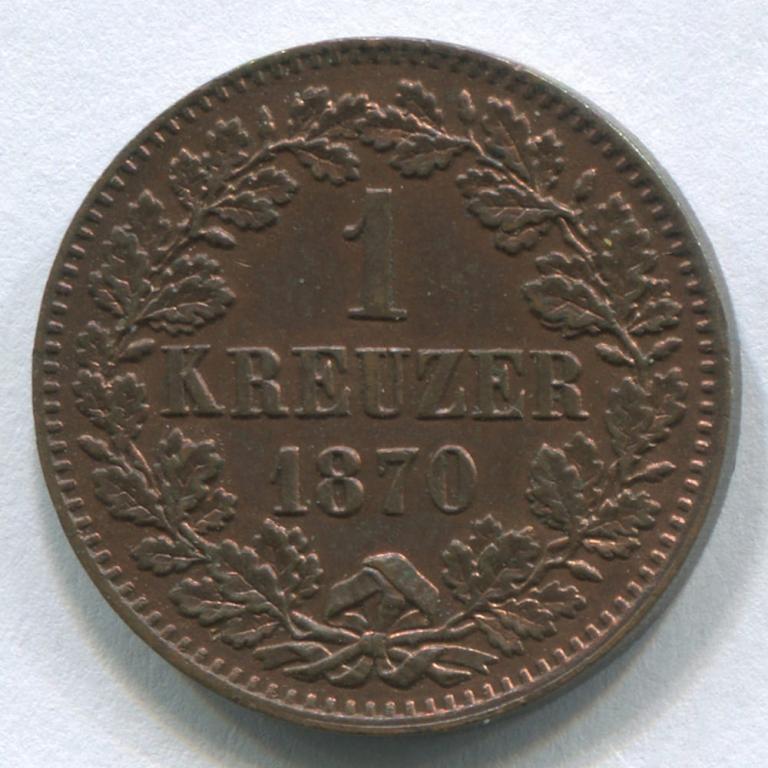 ГЕРМАНИЯ/БАДЕН 1 КРЕЙЦЕР 1870 UNC
