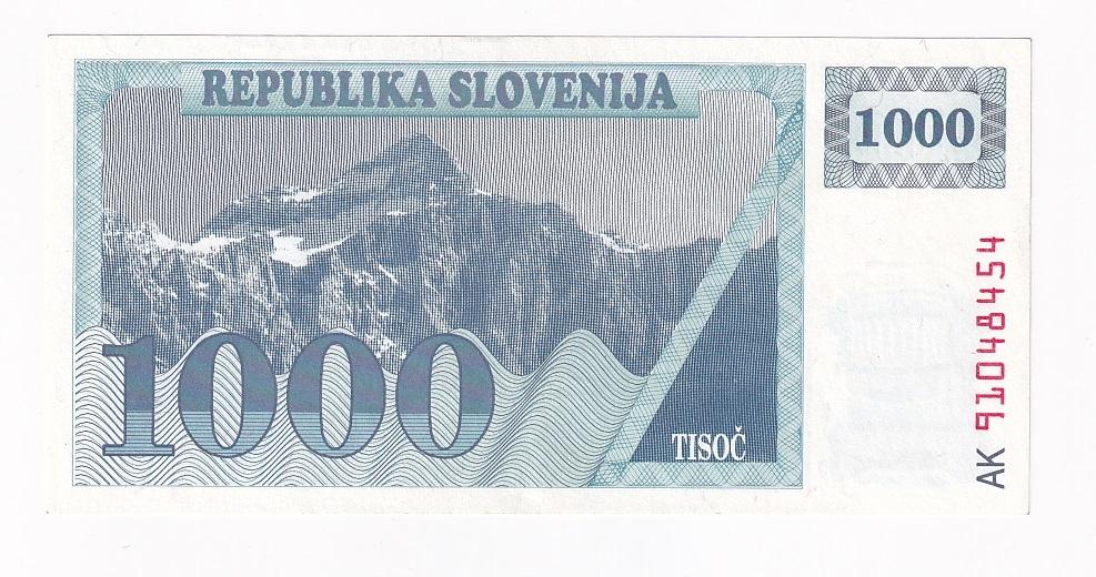 Словения Банкнота 1000 толаров 1991 год XF-/XF (42731)