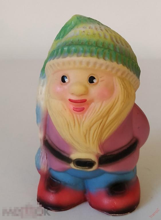 Игрушка резиновая СССР гном 11см. резина #10