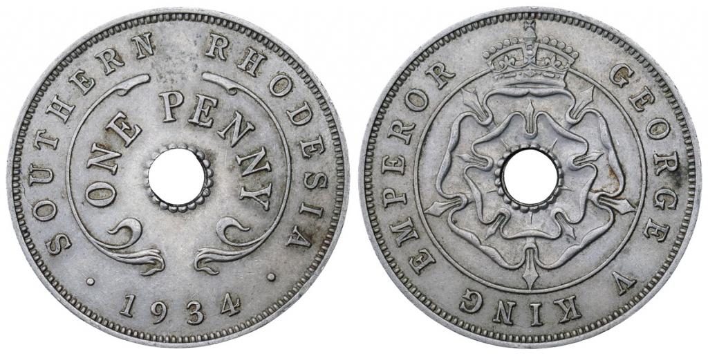 Южная Родезия 1 пенни 1934 ННР MS62