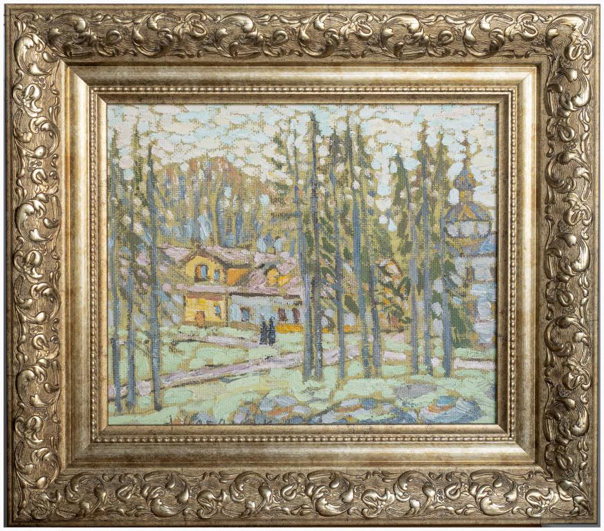 удожник Четвериков Альберт. Картина "Валаам. Дорога на игуменское кладбище" 1991 г.