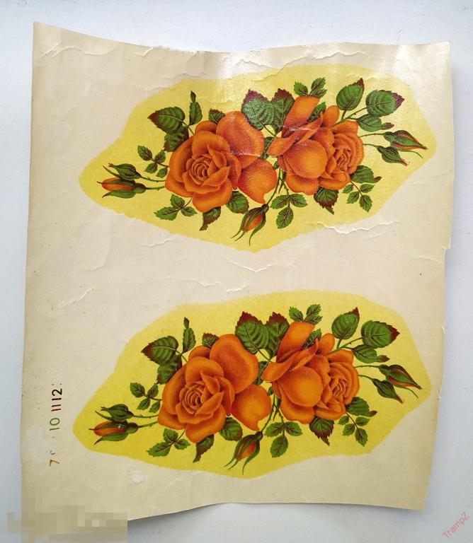 Наклейка сдвижная трафаретная деколь цветы розы #Г7