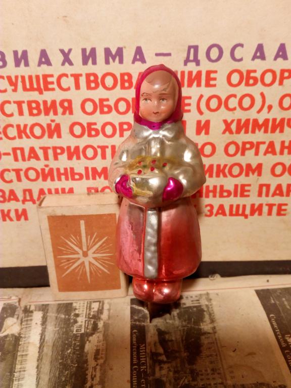 Ёлочная игрушка.Даренка.Прищепка.Стекло.СССР