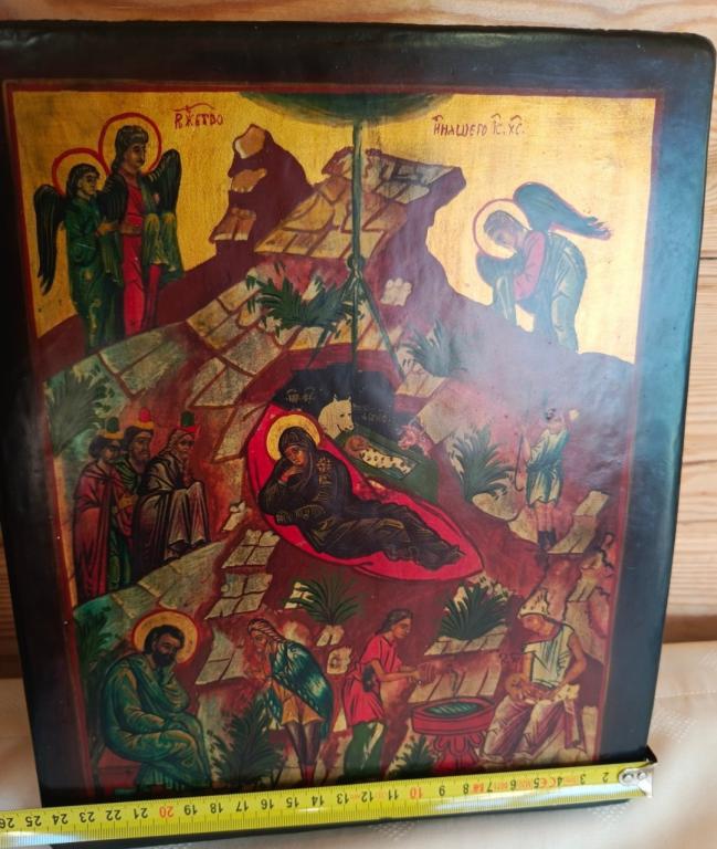 ПРЕКРАСНАЯ ИКОНА РОЖДЕСТВО ХРИСТОВО!!! Супер сохран!!!!! Уровень письма!!!