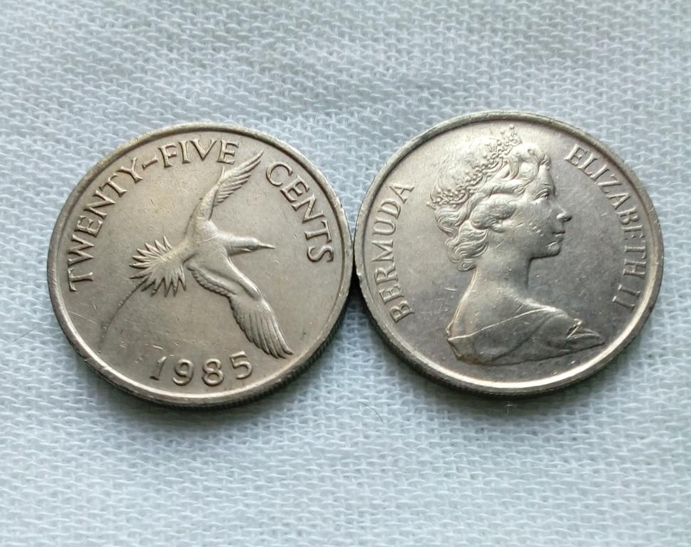 Бермуды 25 центов 1985 год