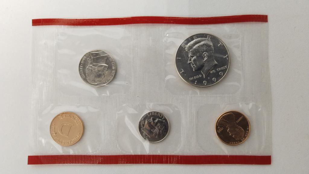 Набор монет США - 1999 года, Denver, банковская запайка, (5 монет), UNC
