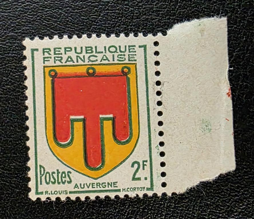 Франция. Герб. Стандарт. Овернь. Регионы Франции. 1949.**