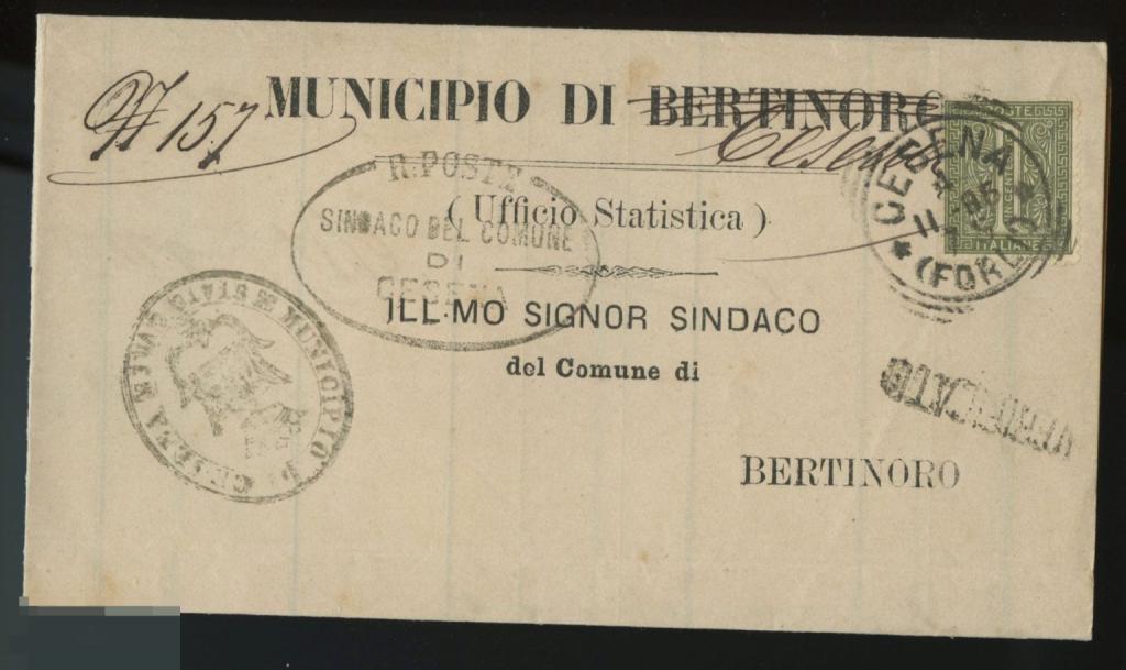Италия 1895,  конверт   письмо Чезена - Бертиноро