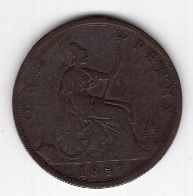 1 пенни - Великобритания - 1887 - KM#755