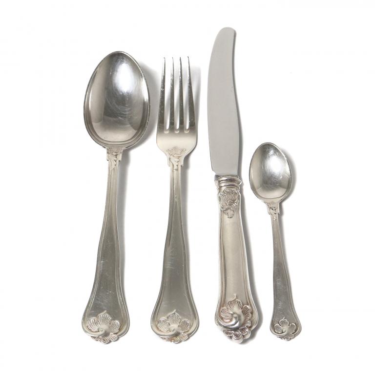 Cеребряные столовые приборы "Эгоист", 4 предмета. Дания, Cohr.