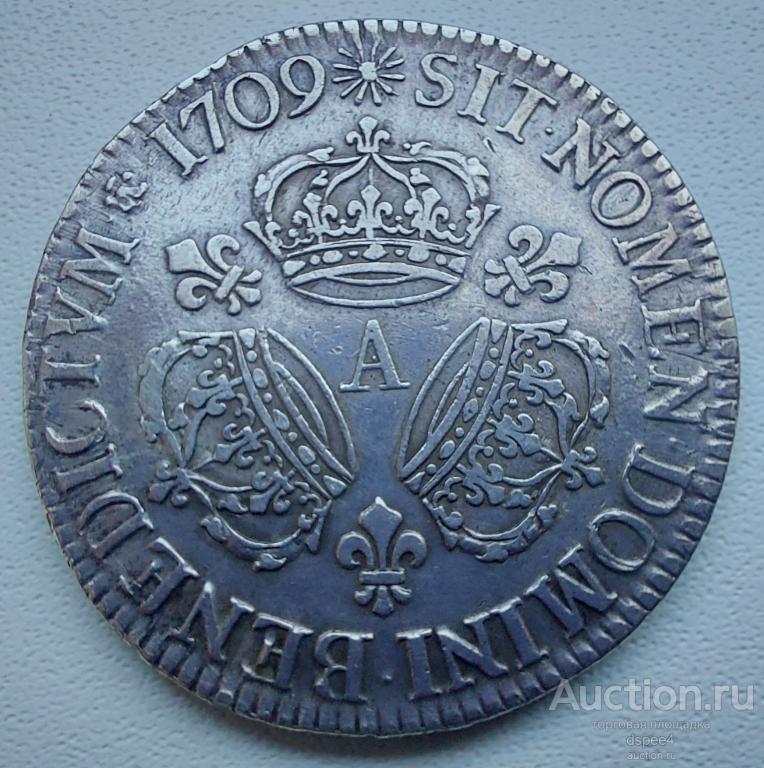 Франция экю 1709 Людовик XIV , отличнный сохран R