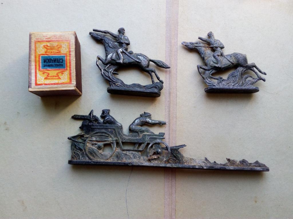 Игрушка.Набор тачанка.Олово.СССР