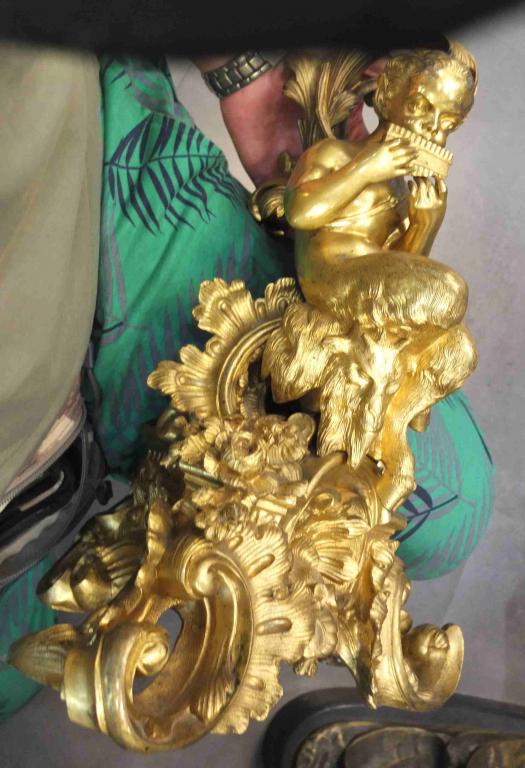 бронзовая скульптура Пан играющий на свирели, 19 век