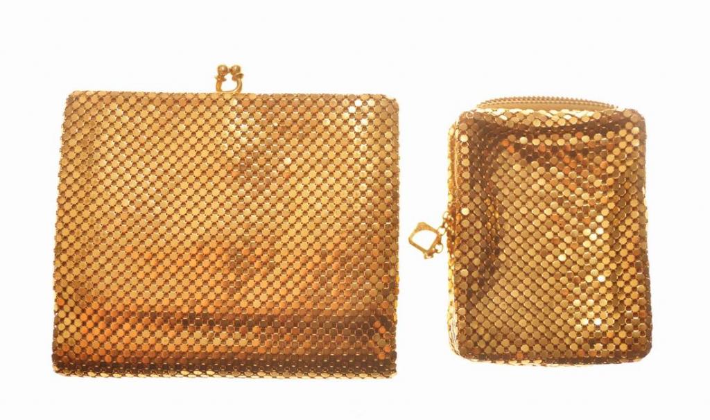 Позолоченный кошелек и сумочка под ключи. Whiting & Davis