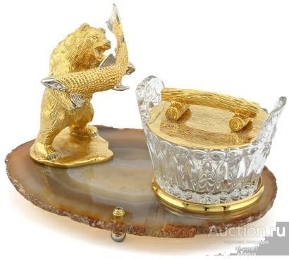 Икорница подарочная МЕДВЕДЬ С ОСЕТРОМ 037.rk0445