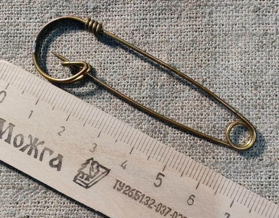 Брошь - булавка, латунь, Винтаж СССР.
