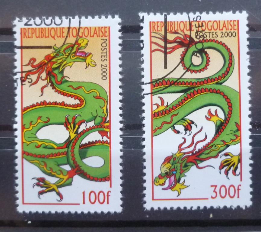 Того 2000 Mi#  2984 2987 Китайский новый год Дракона гаш