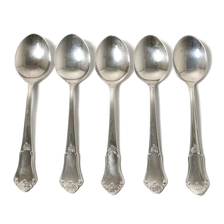 Cеребряные кофейные ложки, 5 шт​. Швеция, 1995 год