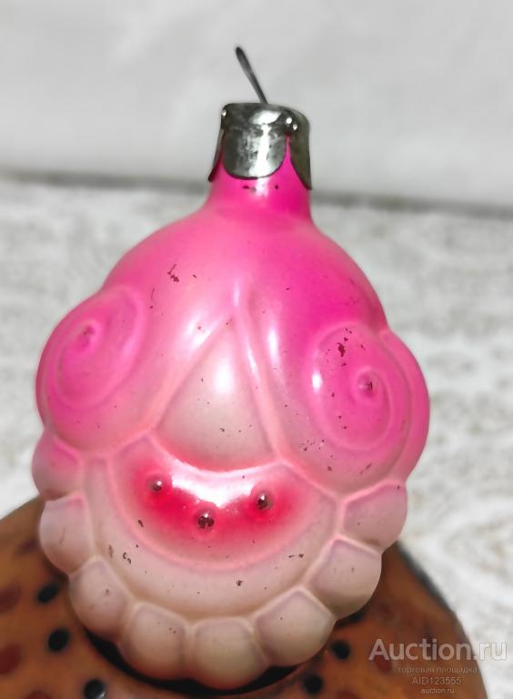 Елочная новогодняя игрушка стекло СССР ракушка