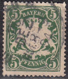 1890 Германия Бавария Стандарт Герб № 61y гаш 0.80 евро
