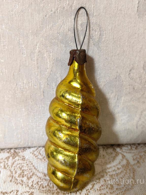 Елочная новогодняя игрушка стекло СССР ракушка сосулька