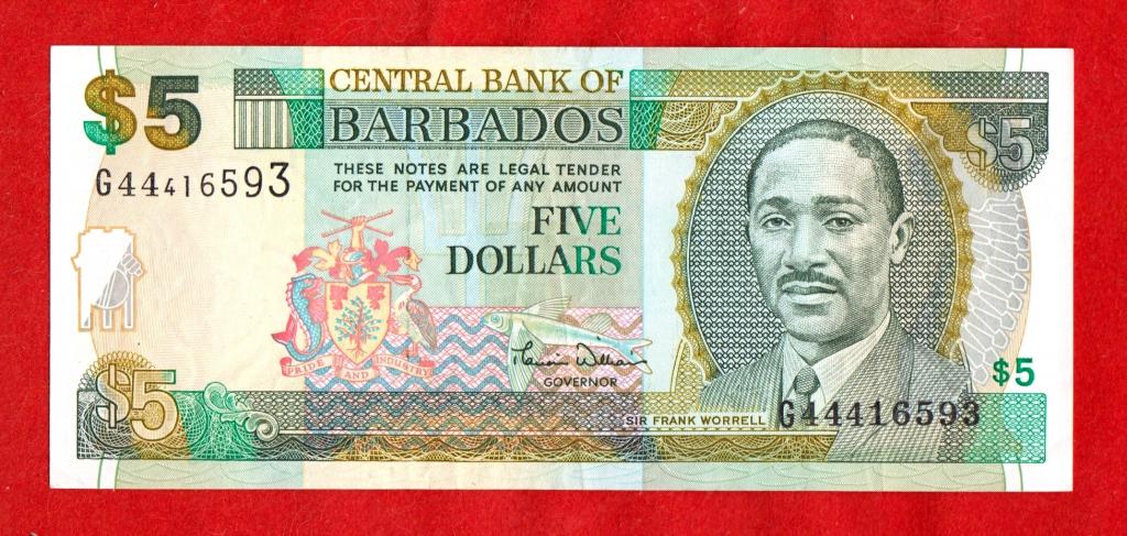 Барбадос, 5 долларов, ND (2000 г.), сенатор-масон Уоррелл, G44416593