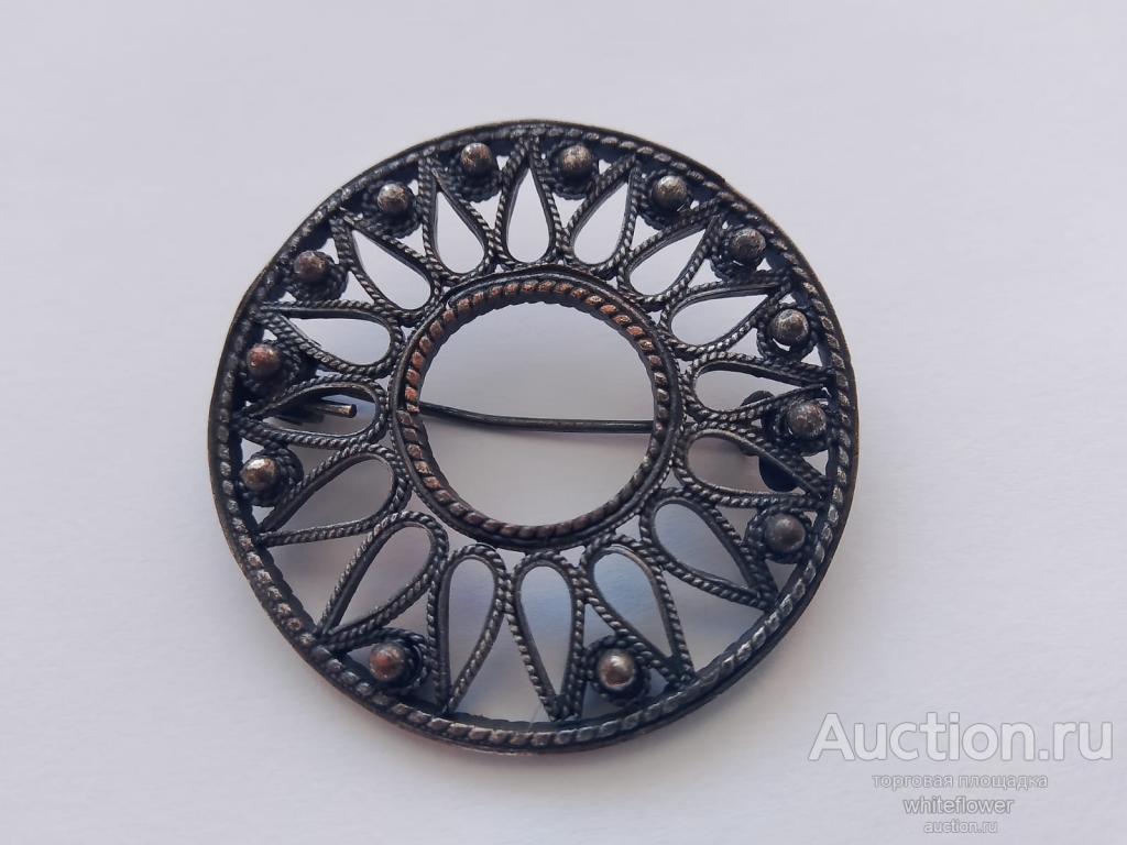 БРОШЬ СССР МЕЛЬХИОР ФИЛИГРАНЬ СКАНЬ