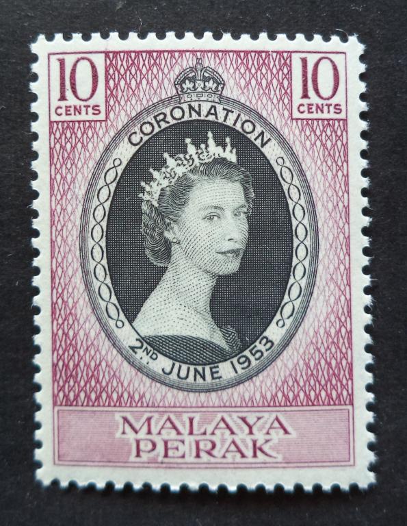 Перак . Малайя  1953 г.  Коронация  **  л.21
