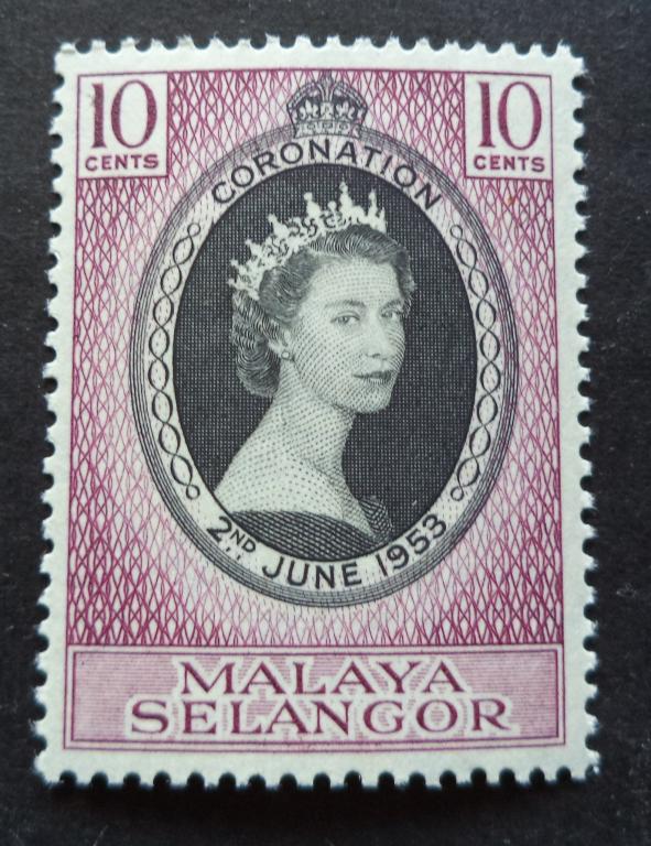 Селангор . Малайя  1953 г.  Коронация  **  л.21