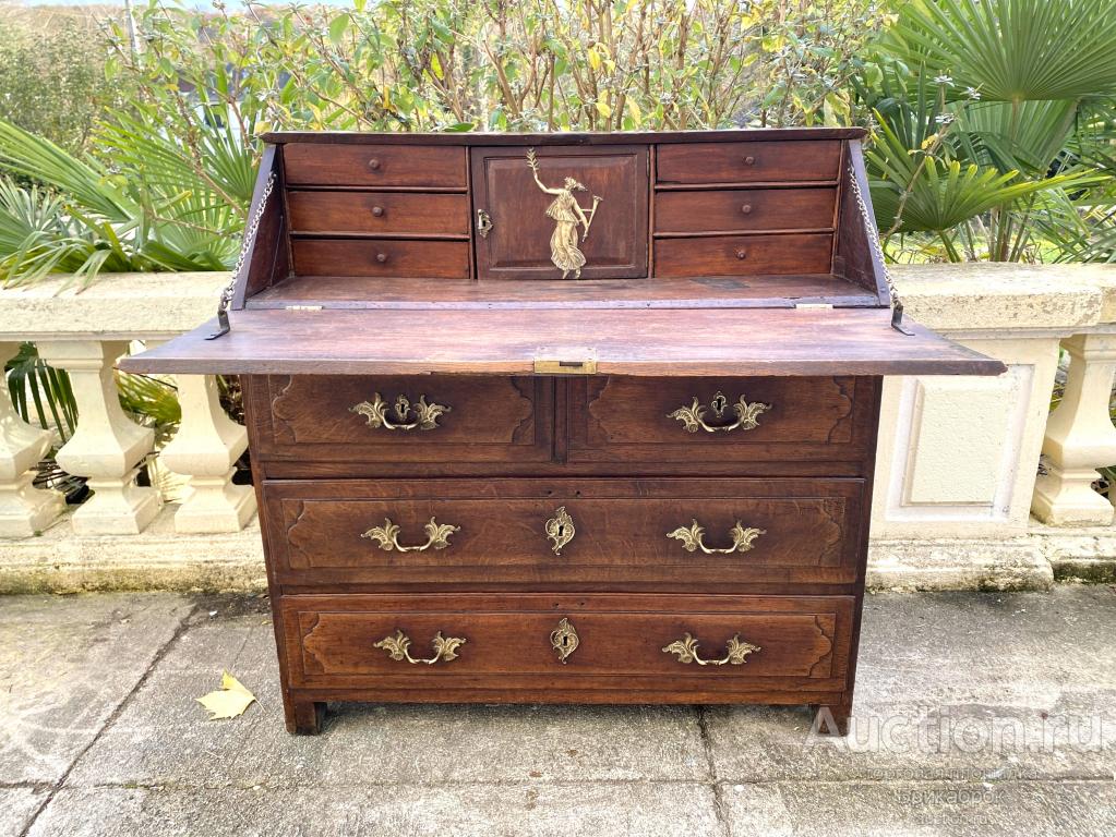 Секретер старинный из дуба Бюро Комод Бронза XIX в