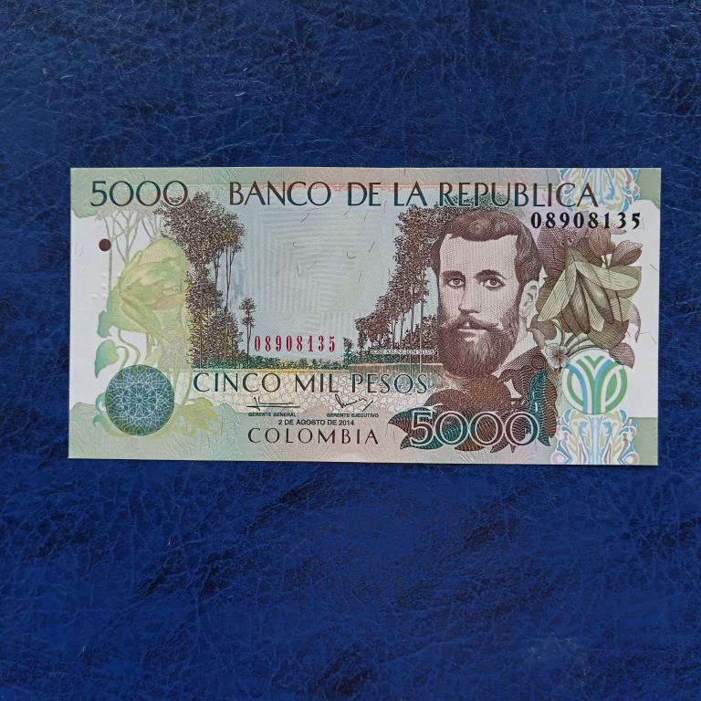 Колумбия Банкнота 5000 песо 2014 год пресс  альбом  7