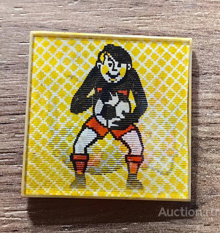 ЗНАК СССР ДЕТСКИЙ ФУТБОЛ Мультфильм стерео переливной