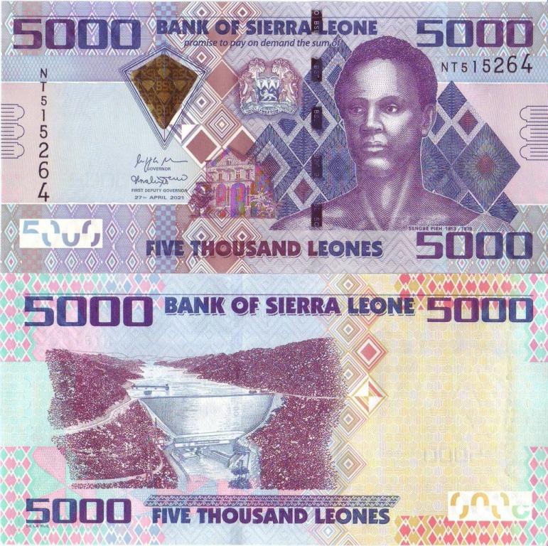 Сьерра-Леоне 5000 леоне 2021 P32f пресс unc