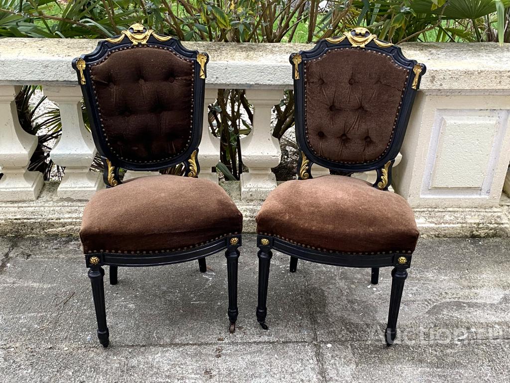 Антикварные стулья на колесиках Наполеон III 1900 г.