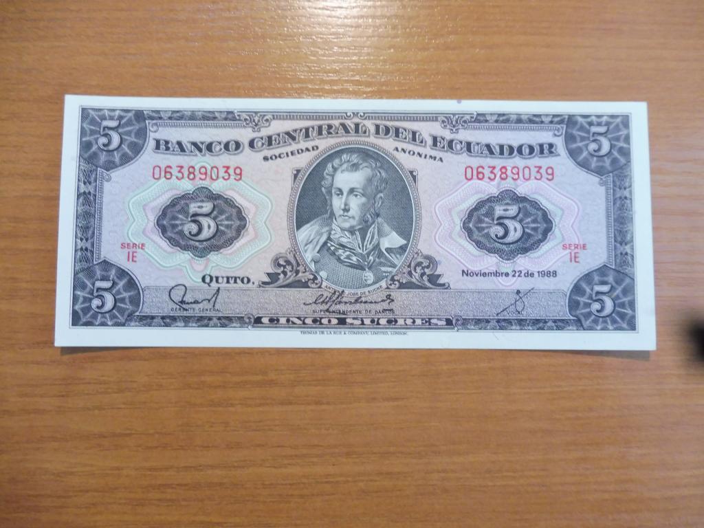 Эквадор 5 сукре 1988 UNC