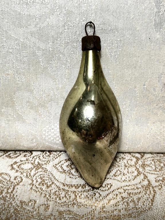 Елочная новогодняя игрушка стекло СССР сосулька капля 13