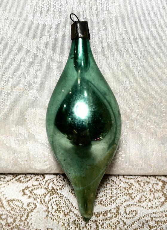 Елочная новогодняя игрушка стекло СССР сосулька капля 12